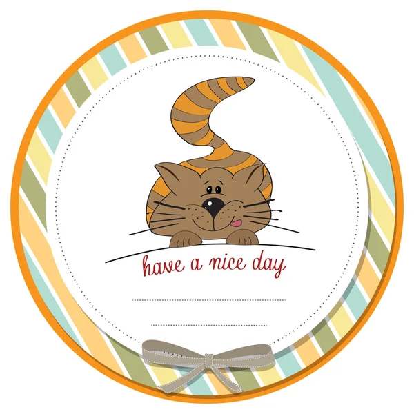 Słodkie kotek życzy a miło dzień — Zdjęcie stockowe