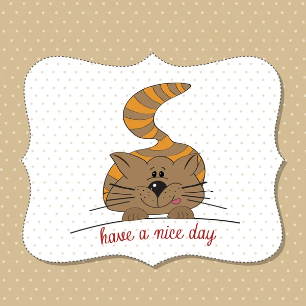 Cute kitty wishes you a nice day — Stock Photo, Image