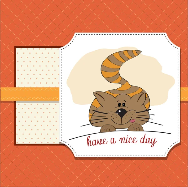 Cute kitty wishes you a nice day — Stock Photo, Image