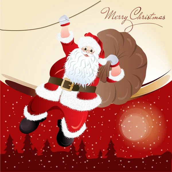Noel Baba, tebrik kartı tasarımı vektör biçiminde — Stok fotoğraf