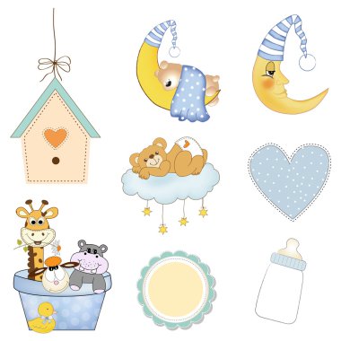 bebek çocuk öğeleri kümesi