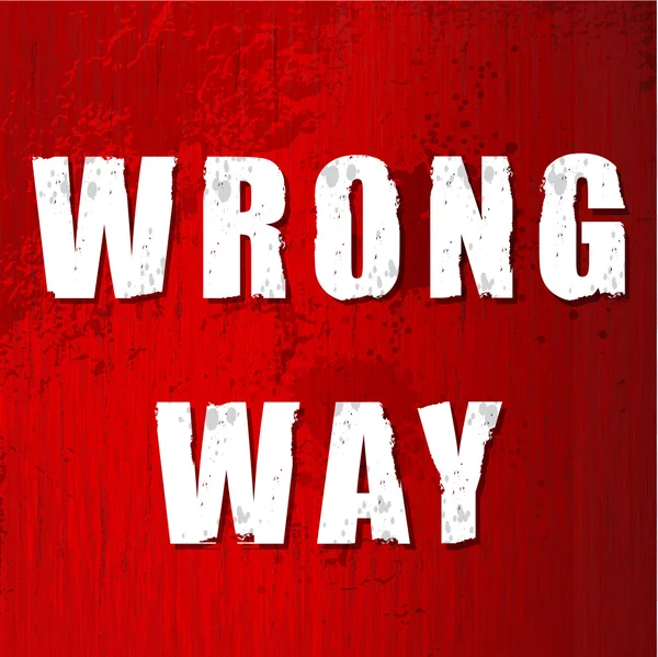 Old Wrong Way Sign — Fotografie, imagine de stoc