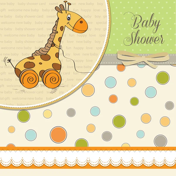 Baby shower card with cute giraffe — Stock Photo, Image