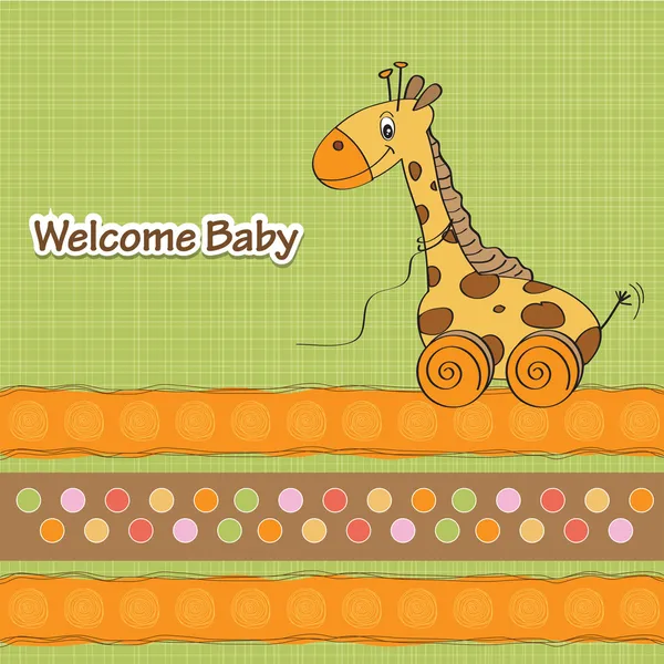 Baby shower card with cute giraffe — Stock Photo, Image