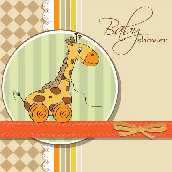 Baby-Duschkarte mit niedlicher Giraffe — Stockfoto