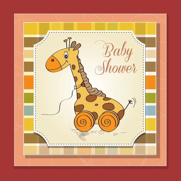 Baby shower card with cute giraffe — Stock Photo, Image