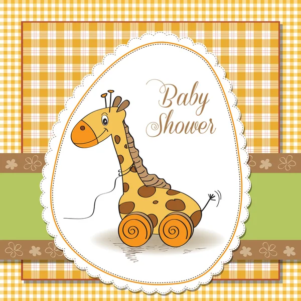 Baby shower kort med söt giraff — Stockfoto