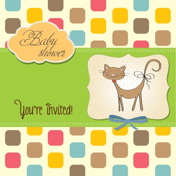 Nuovo baby shower card con gatto — Foto Stock