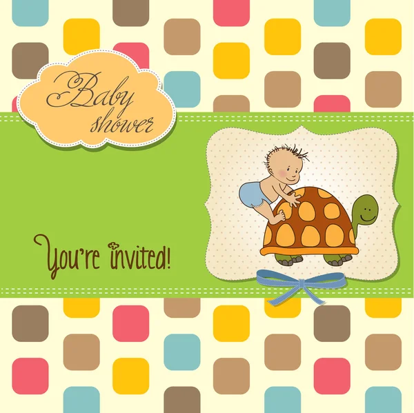 Divertente baby boy annuncio carta — Foto Stock