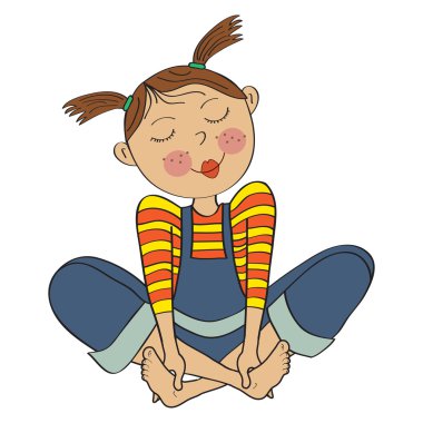 romantik kız, çıplak ayakla oturan