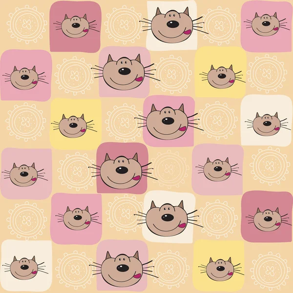 Childish seamless pattern with cats — Stock Photo, Image