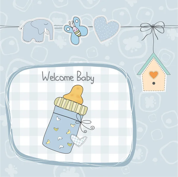 Bambino ragazzo doccia card — Foto Stock