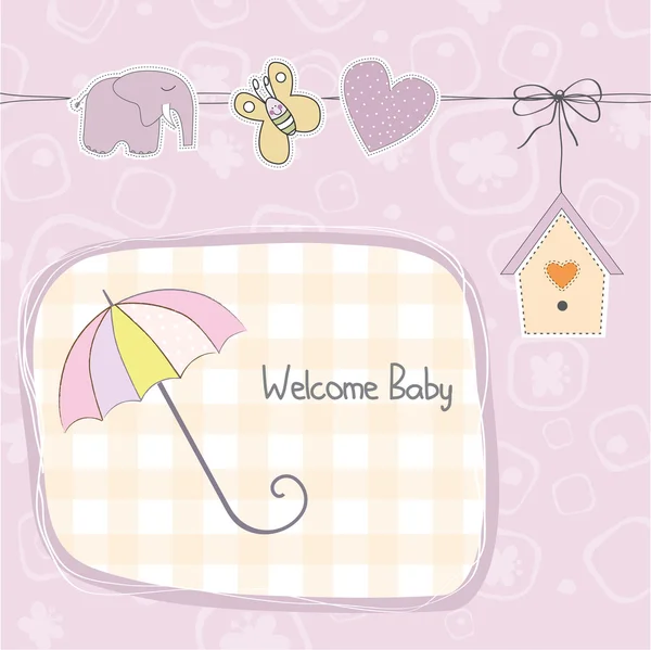 Bambino ragazza doccia card — Foto Stock