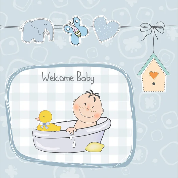 男婴淋浴卡 — 图库照片