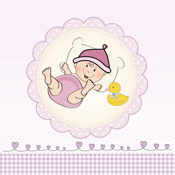 Bambino ragazza doccia card — Foto Stock