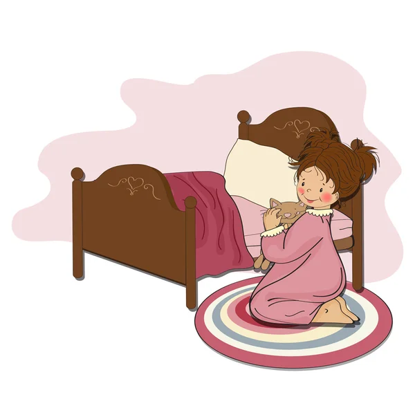 Little girl is preparing for sleep — Stock Photo, Image