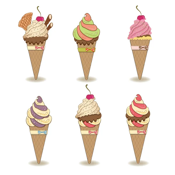 Icecream items set isolated on white background — Stock Photo, Image