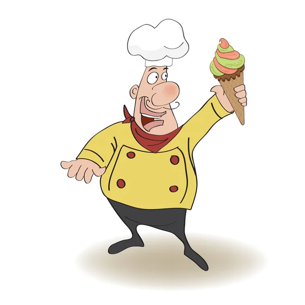 Divertido chef con helado — Foto de Stock