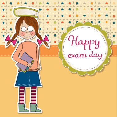 sınav önce komik genç öğrenci kız