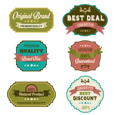 retro vintage etiket kümesi