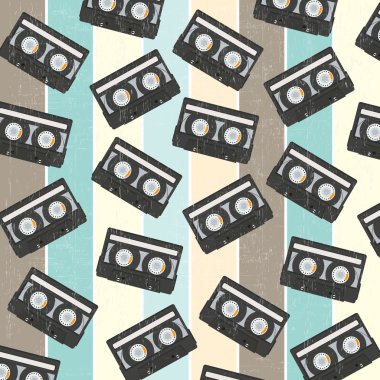 vintage analog müzik kaydedilebilir casse ile sorunsuz arka plan