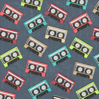 vintage analog müzik kaydedilebilir casse ile sorunsuz arka plan