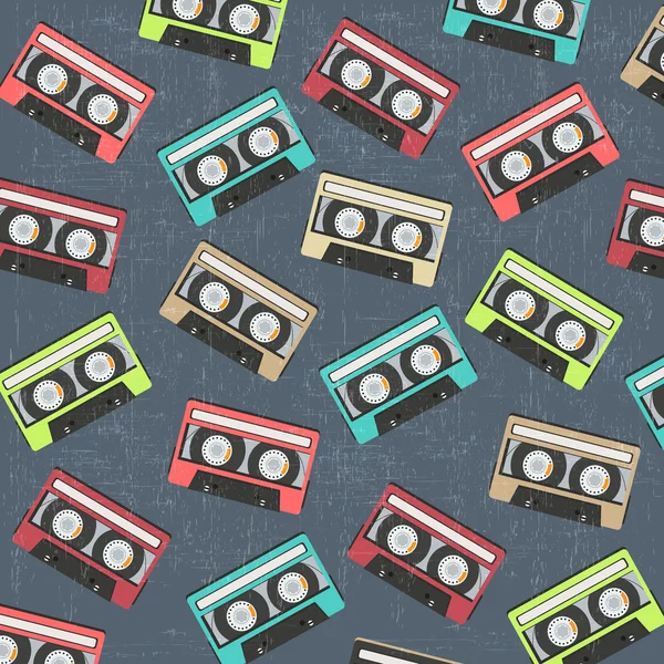 Vintage analog müzik kaydedilebilir casse ile sorunsuz arka plan — Stok fotoğraf