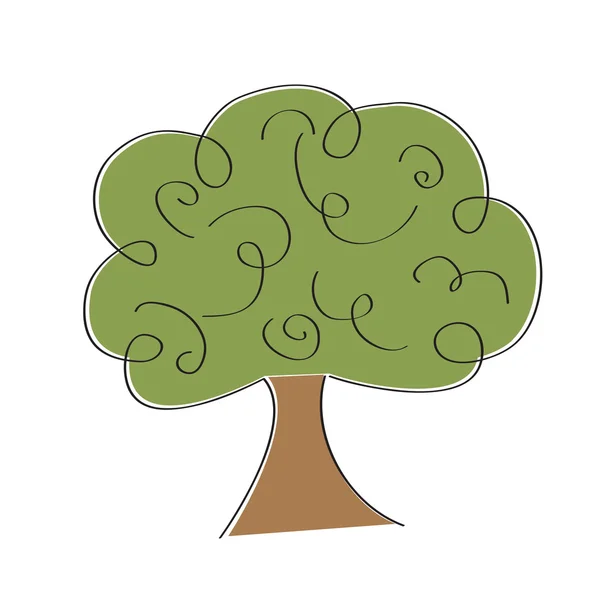 Tree illustration on white — Stock Photo, Image