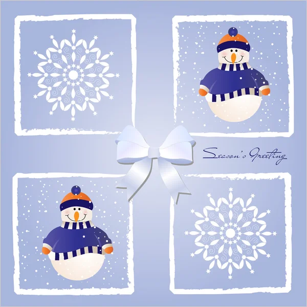 Christmas background with snowmen — Stock Vector