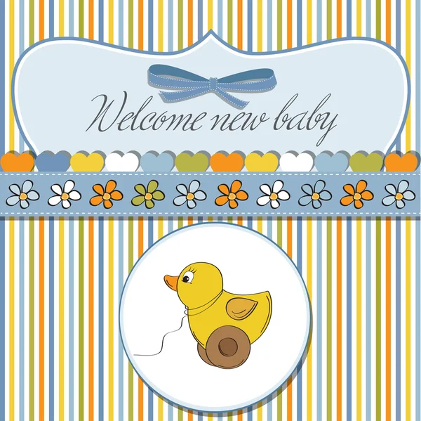 Bienvenue nouveau bébé garçon — Image vectorielle