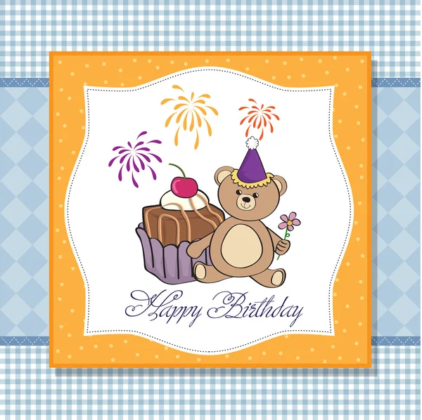 Card with teddy bear — Stock Vector