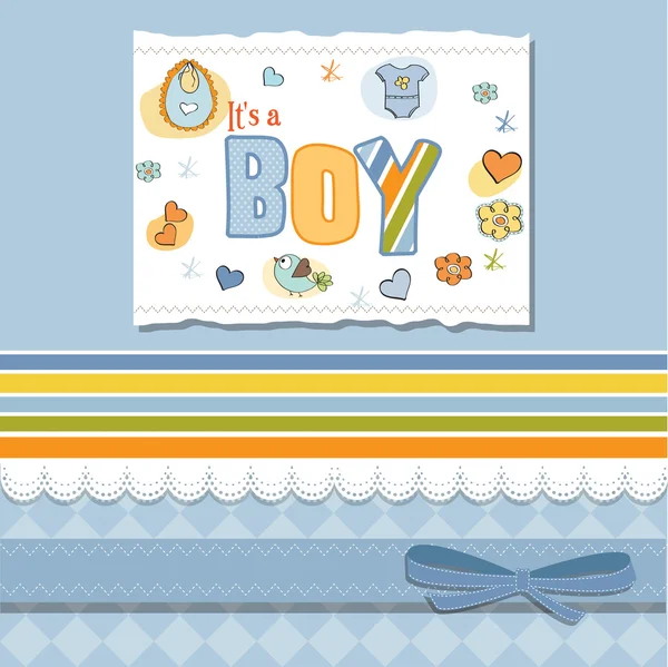 Baby boy shower card — Stock Vector