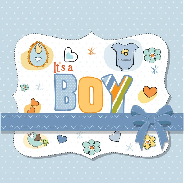 Baby boy shower card — Stock Vector