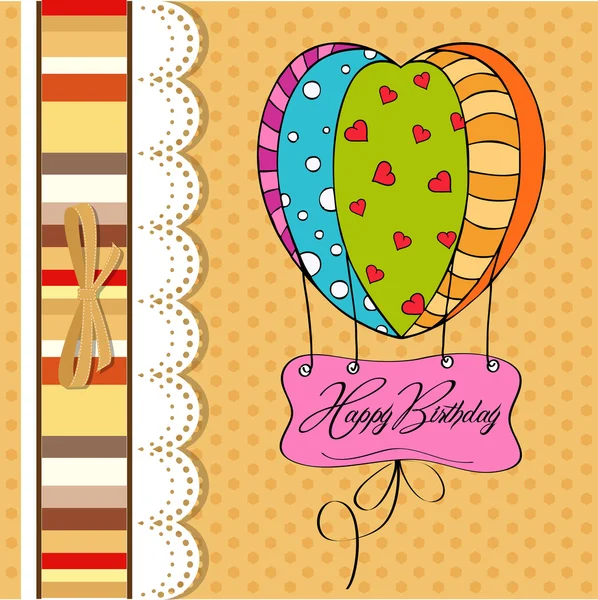 Carte de joyeux anniversaire avec ballons. — Image vectorielle