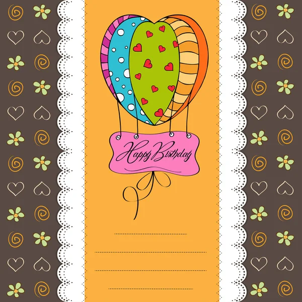 Cartão de aniversário feliz com balões. —  Vetores de Stock