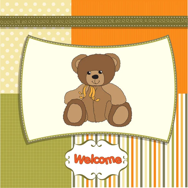 Tarjeta con osito de peluche — Vector de stock