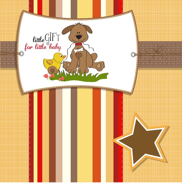 Tarjeta con cachorro — Vector de stock