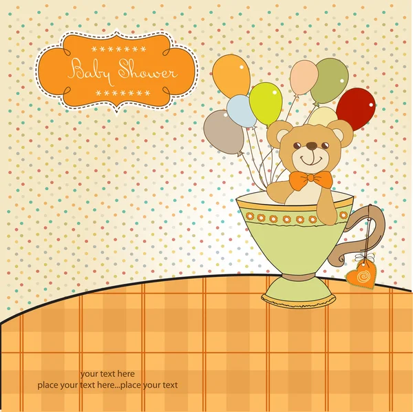 Card with cute teddy bear — Stock Vector