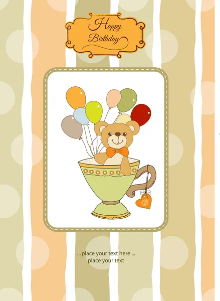 Card with cute teddy bear — Stock Vector