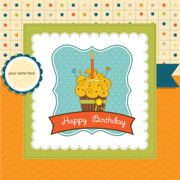 Birthday cupcake — Stock Vector