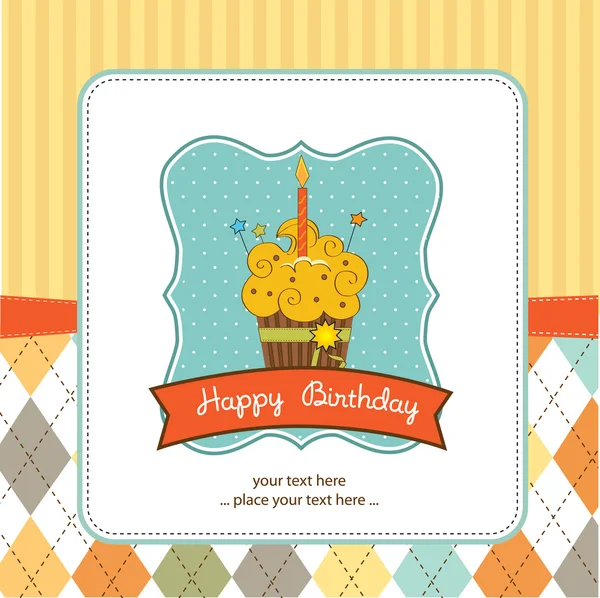 Birthday cupcake — Stock Vector