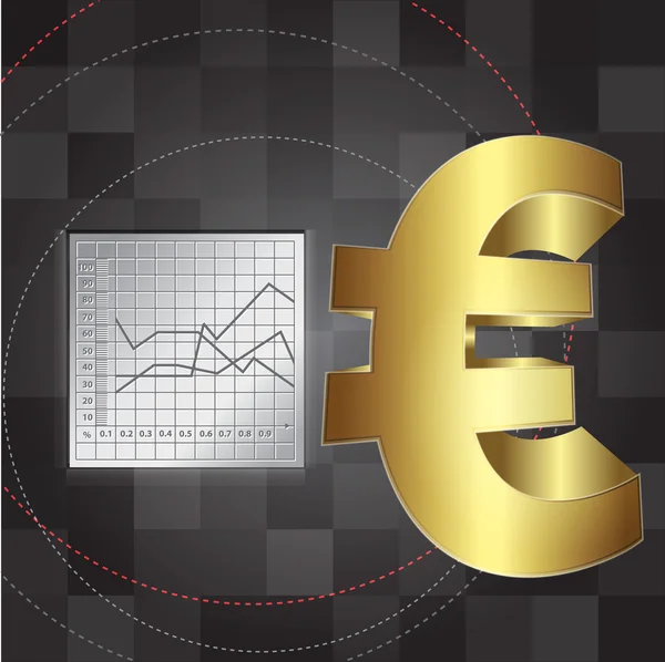 Antecedentes financeiros com sinal euro — Vetor de Stock