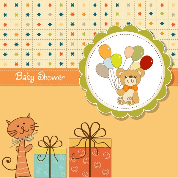 Tarjeta postal Baby shower — Vector de stock