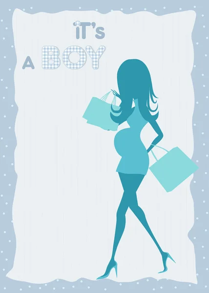 Baby tillkännagivande vykort — Stock vektor