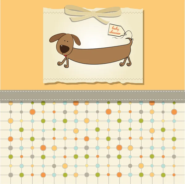 Shower card with long dog — Stock Vector