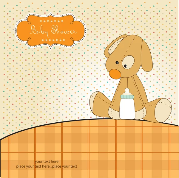 Baby shower card with puppy — Stock Vector