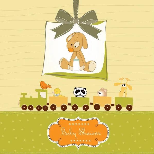 Baby shower card with puppy — Stock Vector