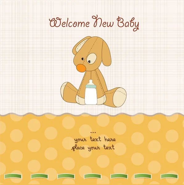 Baby shower card with puppy — Stock Vector