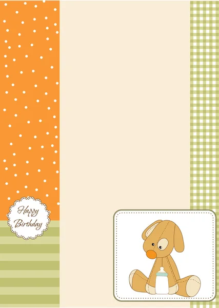 Tarjeta de ducha de bebé con cachorro — Vector de stock