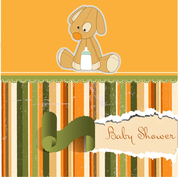 Tarjeta de ducha de bebé con cachorro — Archivo Imágenes Vectoriales